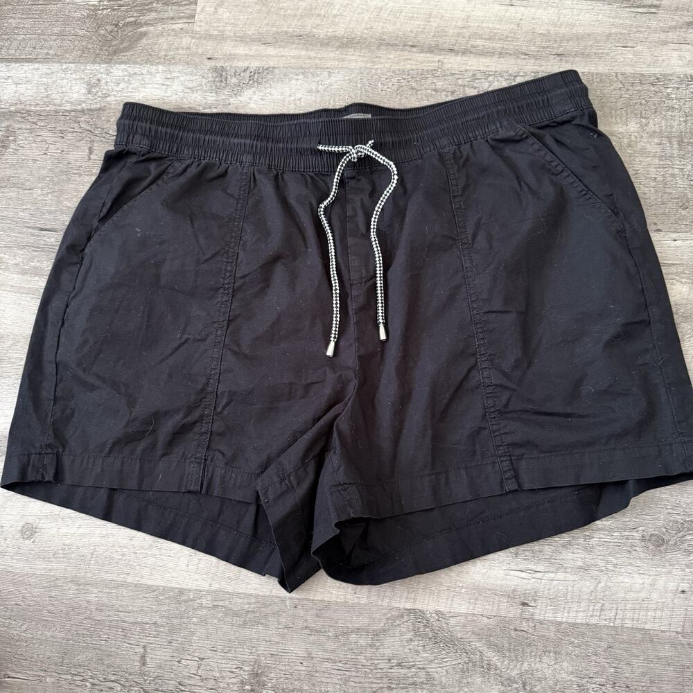 Torrid Poplin Yacht Shorts Womens 2 Black High Rise Pull-On Drawstring Elastic - Picture 5 of 5
